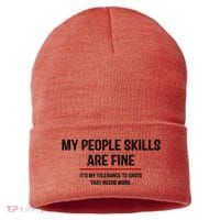 My People Skills Are Just Fine Funny Sarcastic Funny Saying Sustainable Knit Beanie