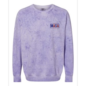 Maga Pocket Size Print Front And Back Colorblast Crewneck Sweatshirt