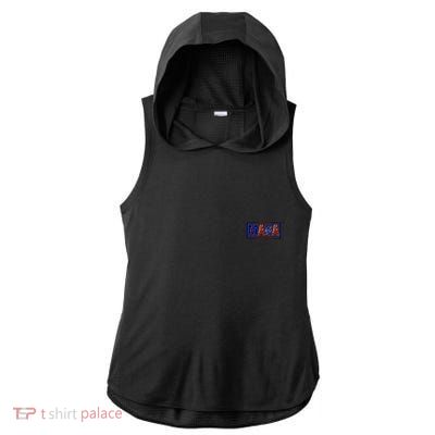 Maga Pocket Size Print Front And Back Ladies PosiCharge Tri-Blend Wicking Draft Hoodie Tank