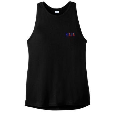 Maga Pocket Size Print Front And Back Ladies PosiCharge Tri-Blend Wicking Tank