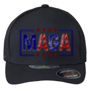 Maga Pocket Size Print Front And Back Flexfit Unipanel Trucker Cap