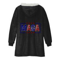 Maga Pocket Size Print Front And Back Hooded Wearable Blanket