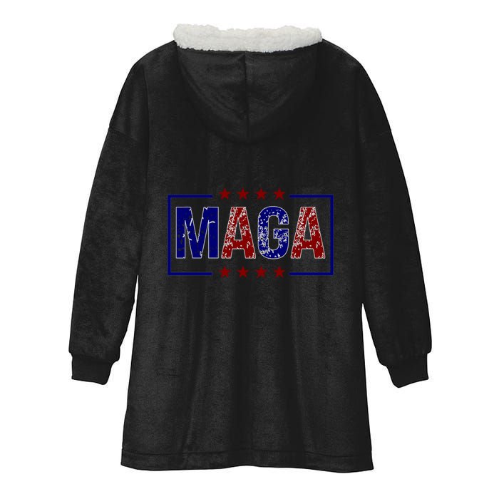 Maga Pocket Size Print Front And Back Hooded Wearable Blanket