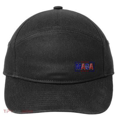 Maga Pocket Size Print Front And Back 7-Panel Snapback Hat