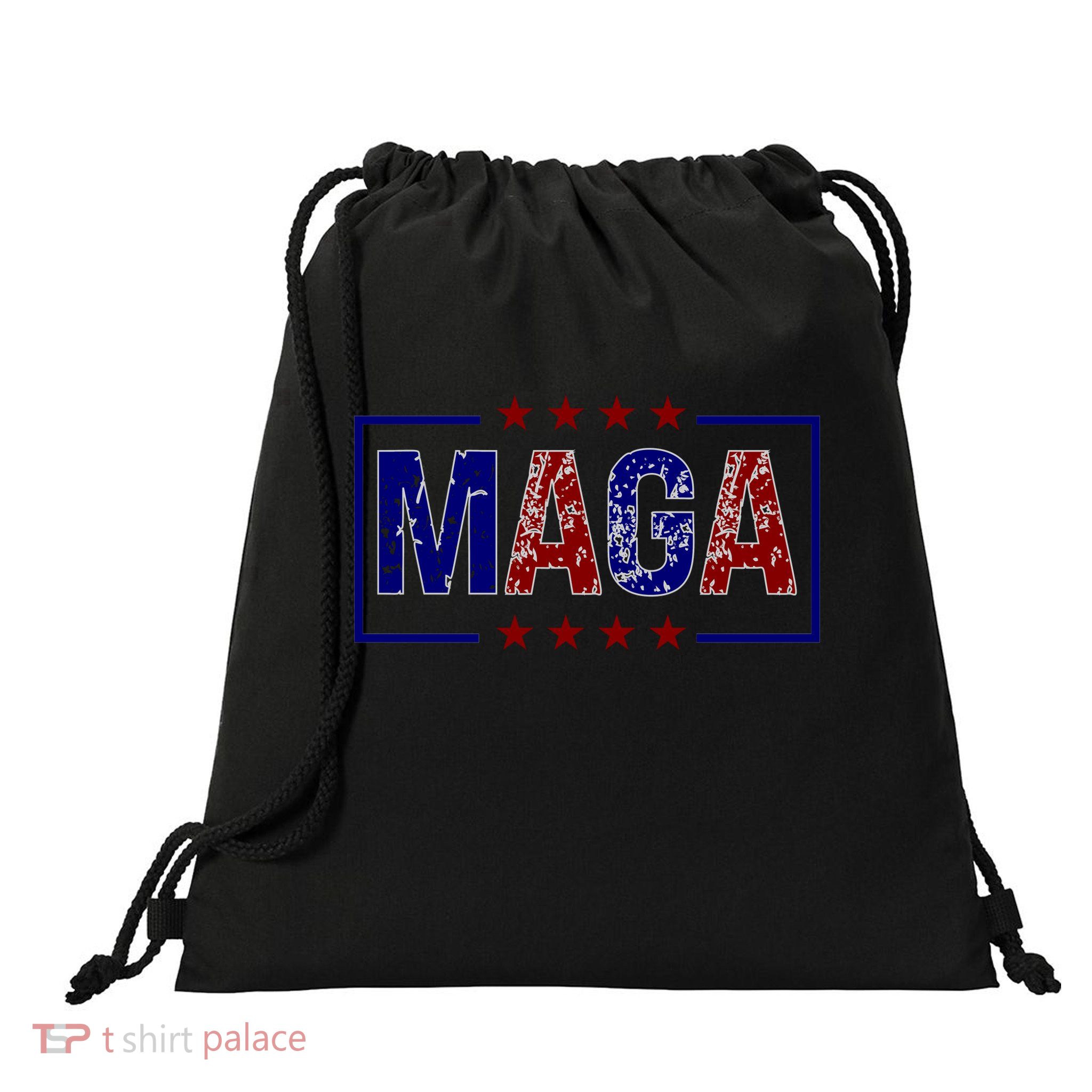 Maga Pocket Size Print Front And Back Drawstring Bag