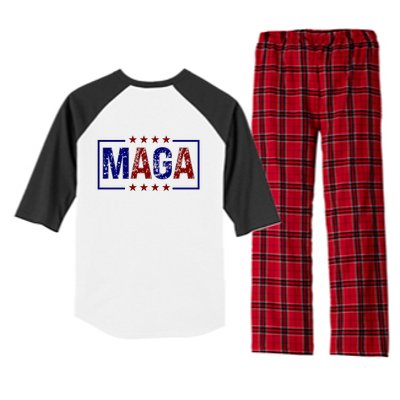 Maga Pocket Size Print Front And Back Raglan Sleeve Pajama Set