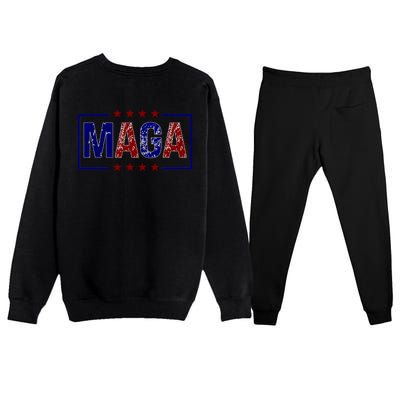 Maga Pocket Size Print Front And Back Premium Crewneck Sweatsuit Set