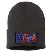 Maga Pocket Size Print Front And Back Sustainable Knit Beanie