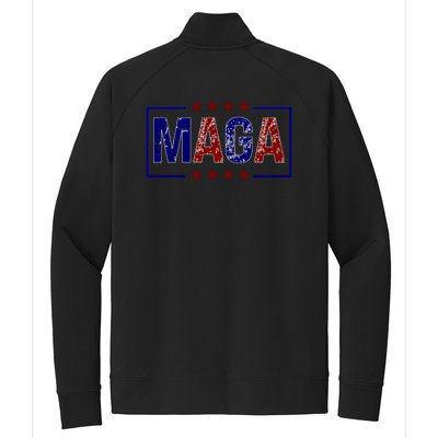 Maga Pocket Size Print Front And Back Stretch Full-Zip Cadet Jacket