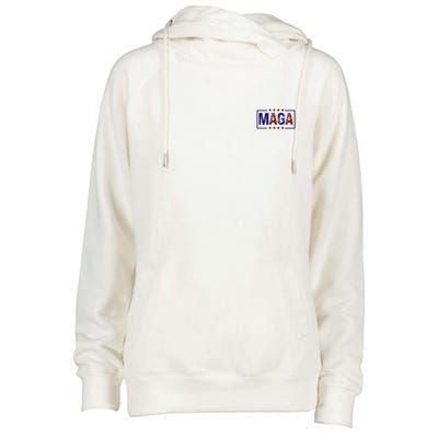 Maga Pocket Size Print Front And Back Womens Funnel Neck Pullover Hood