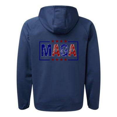 Maga Pocket Size Print Front And Back Performance Fleece Hoodie