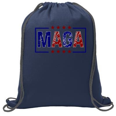 Maga Pocket Size Print Front And Back Sweatshirt Cinch Pack Bag