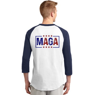 Maga Pocket Size Print Front And Back Baseball Sleeve Shirt