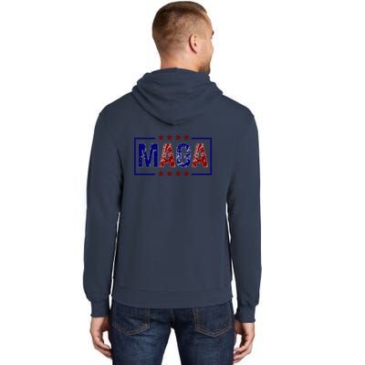 Maga Pocket Size Print Front And Back Tall Hoodie