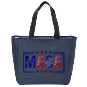 Maga Pocket Size Print Front And Back Zip Tote Bag