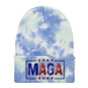 Maga Pocket Size Print Front And Back Tie Dye 12in Knit Beanie