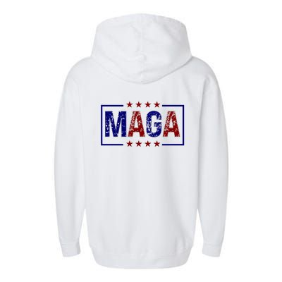 Maga Pocket Size Print Front And Back Garment-Dyed Fleece Hoodie