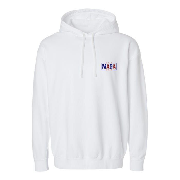 Maga Pocket Size Print Front And Back Garment-Dyed Fleece Hoodie