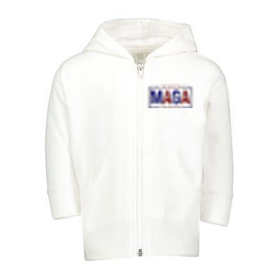 Maga Pocket Size Print Front And Back Toddler Zip Fleece Hoodie