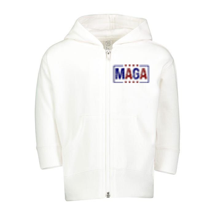 Maga Pocket Size Print Front And Back Toddler Zip Fleece Hoodie