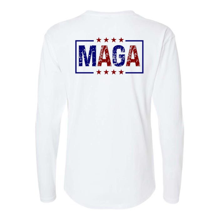 Maga Pocket Size Print Front And Back Womens Cotton Relaxed Long Sleeve T-Shirt