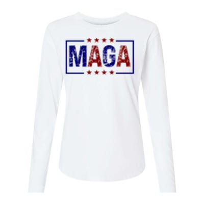 Maga Pocket Size Print Front And Back Womens Cotton Relaxed Long Sleeve T-Shirt