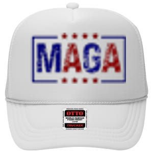 Maga Pocket Size Print Front And Back High Crown Mesh Back Trucker Hat