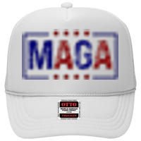 Maga Pocket Size Print Front And Back High Crown Mesh Back Trucker Hat