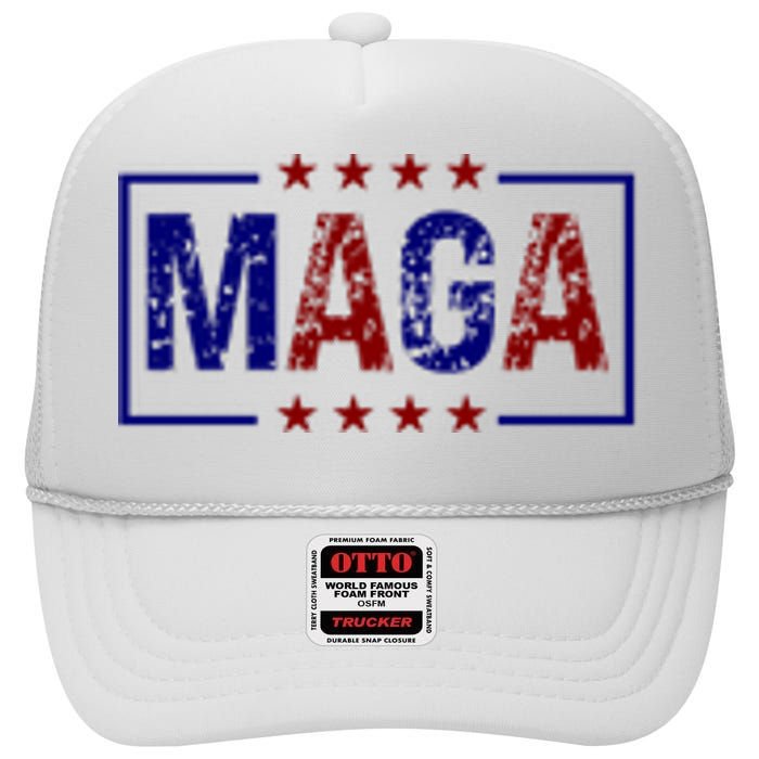 Maga Pocket Size Print Front And Back High Crown Mesh Back Trucker Hat