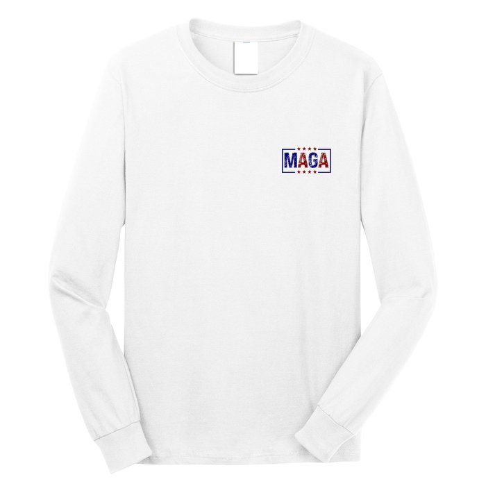 Maga Pocket Size Print Front And Back Long Sleeve Shirt