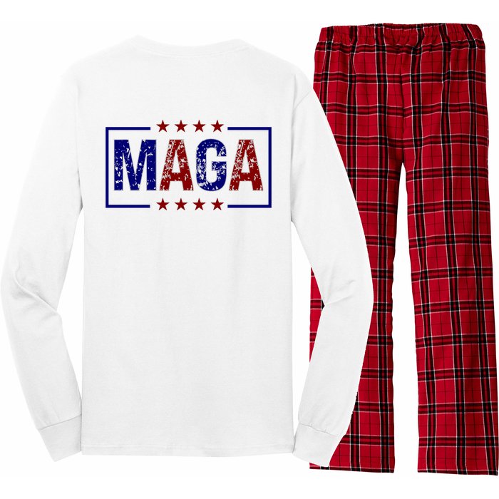 Maga Pocket Size Print Front And Back Long Sleeve Pajama Set