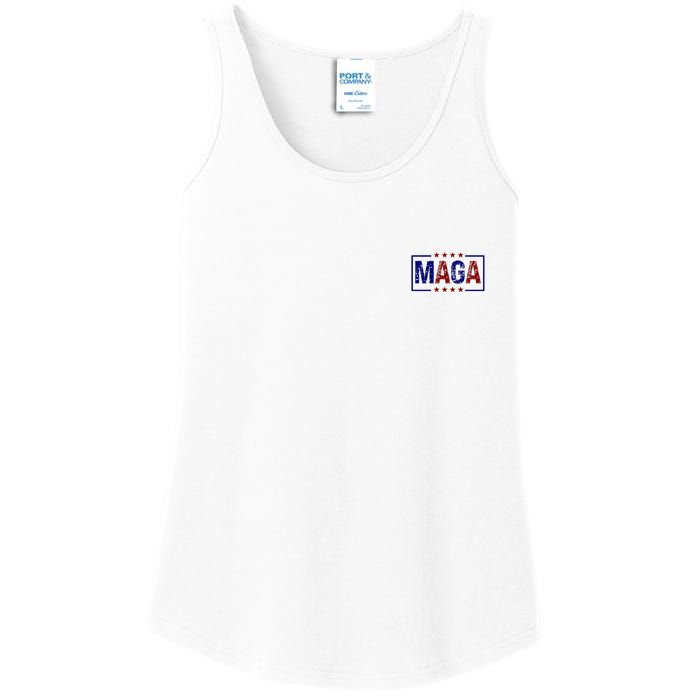 Maga Pocket Size Print Front And Back Ladies Essential Tank