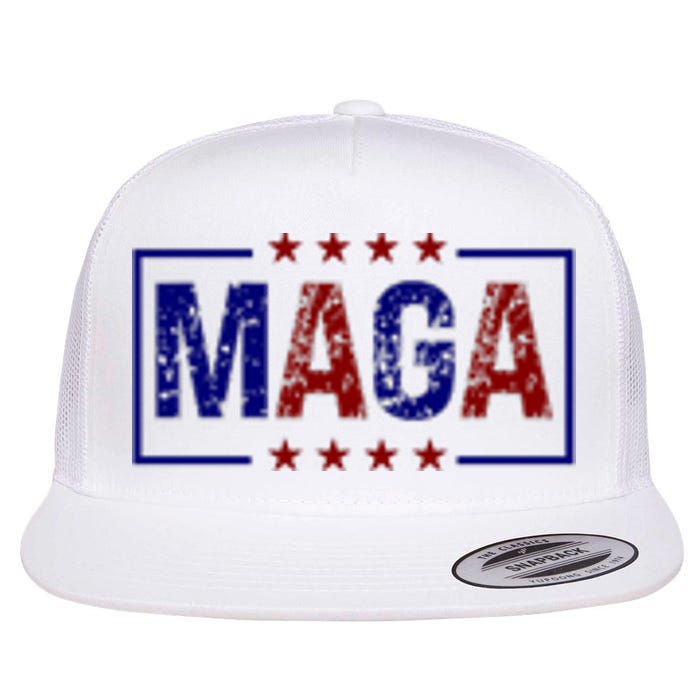 Maga Pocket Size Print Front And Back Flat Bill Trucker Hat