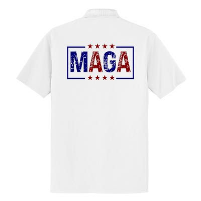 Maga Pocket Size Print Front And Back Dry Zone Grid Polo