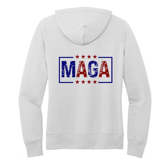 Maga Pocket Size Print Front And Back Women's Pullover Hoodie