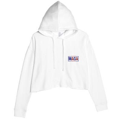 Maga Pocket Size Print Front And Back Crop Fleece Hoodie