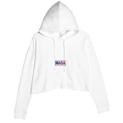 Maga Pocket Size Print Front And Back Crop Fleece Hoodie