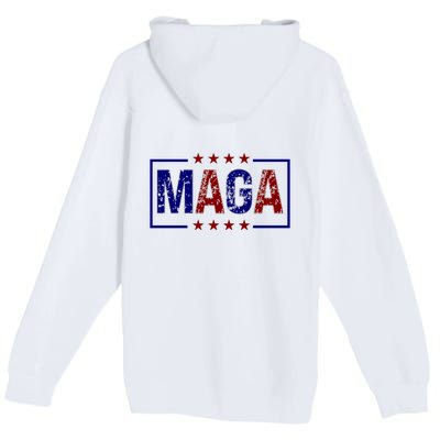 Maga Pocket Size Print Front And Back Premium Pullover Hoodie