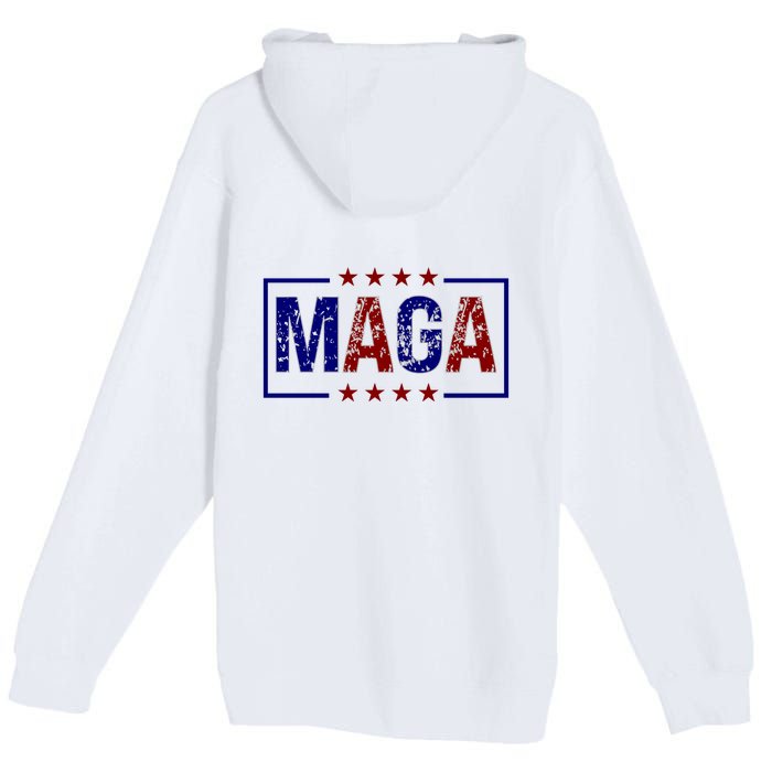 Maga Pocket Size Print Front And Back Premium Pullover Hoodie