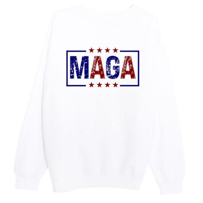 Maga Pocket Size Print Front And Back Premium Crewneck Sweatshirt