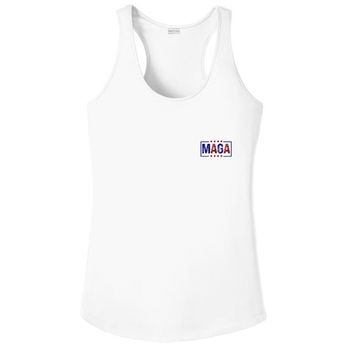 Maga Pocket Size Print Front And Back Ladies PosiCharge Competitor Racerback Tank