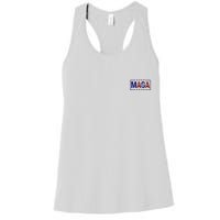 Maga Pocket Size Print Front And Back Women's Racerback Tank