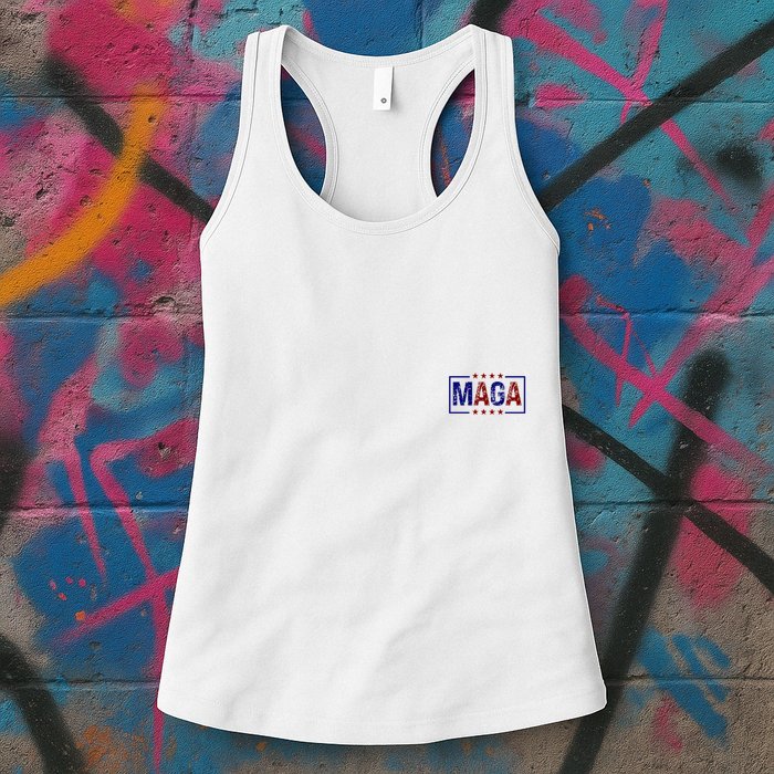 Maga Pocket Size Print Front And Back Womens Tank Top