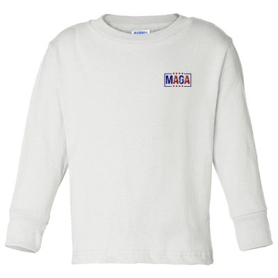 Maga Pocket Size Print Front And Back Toddler Long Sleeve Shirt