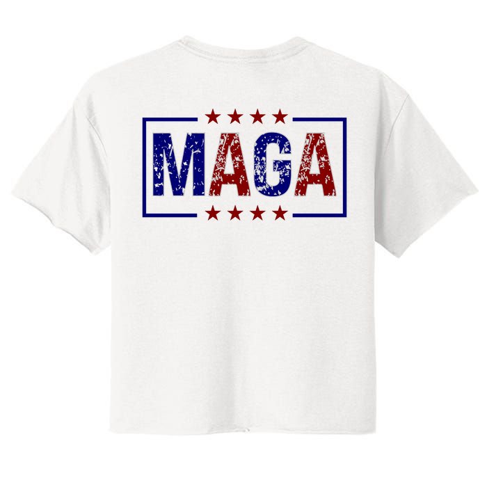 Maga Pocket Size Print Front And Back Women's Crop Top Tee