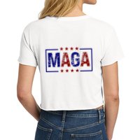 Maga Pocket Size Print Front And Back Crop Top