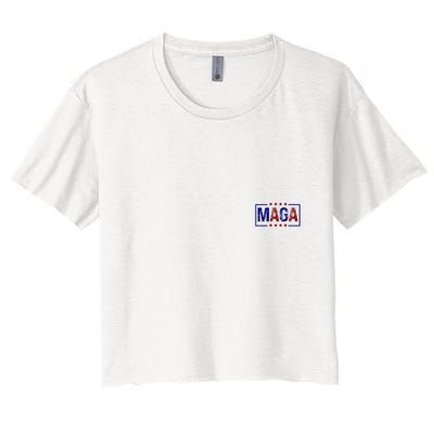 Maga Pocket Size Print Front And Back Crop Top