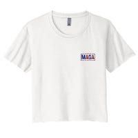 Maga Pocket Size Print Front And Back Women's Crop Top Tee