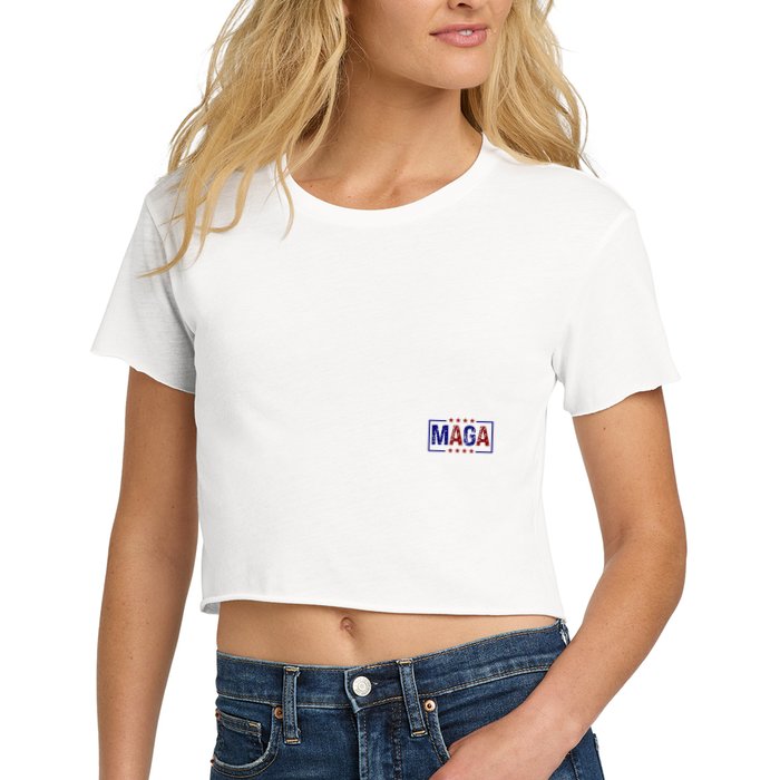 Maga Pocket Size Print Front And Back Crop Top