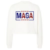 Maga Pocket Size Print Front And Back Cropped Pullover Crew